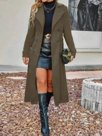 🔥Off-season special offer 🔥Women's Solid Double-Breasted Wool Coat