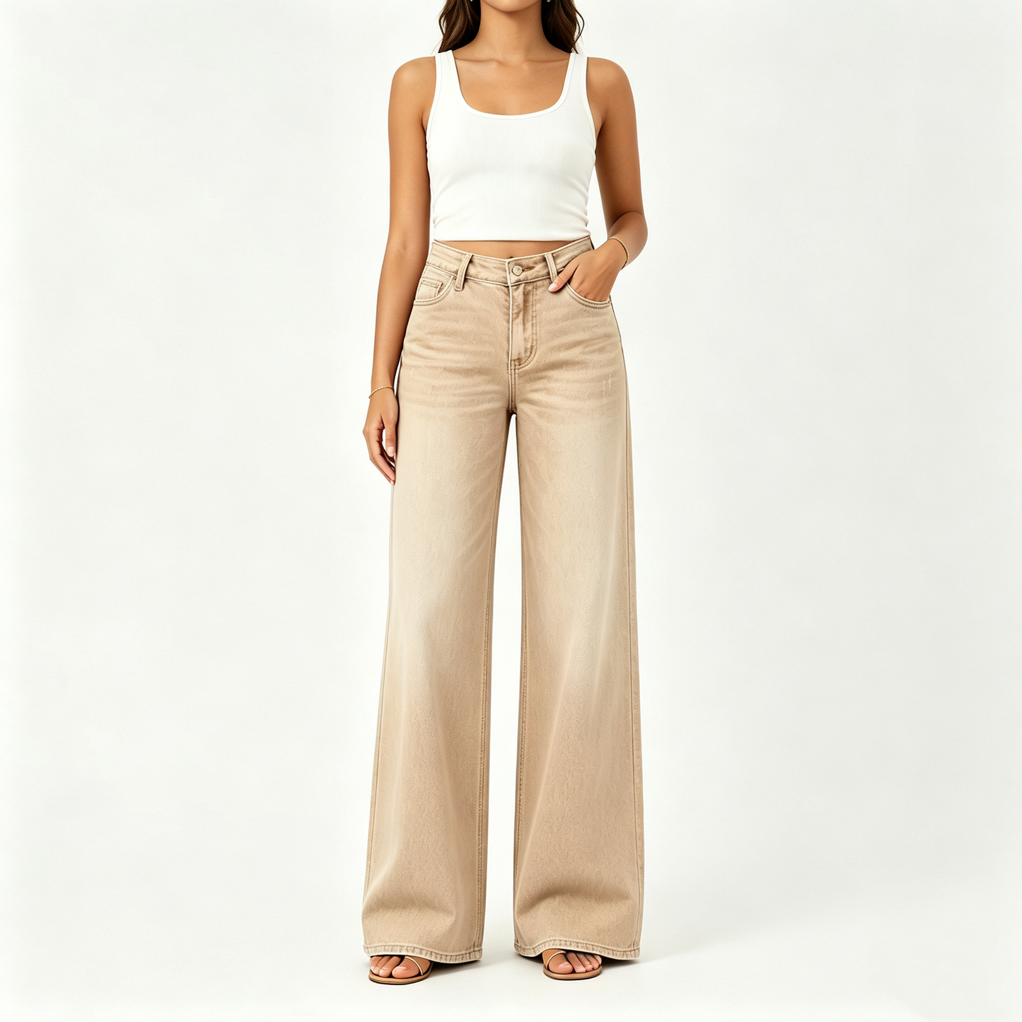 【LAST DAY SALE】Rise Baggy Stretchy Wide Leg Jeans