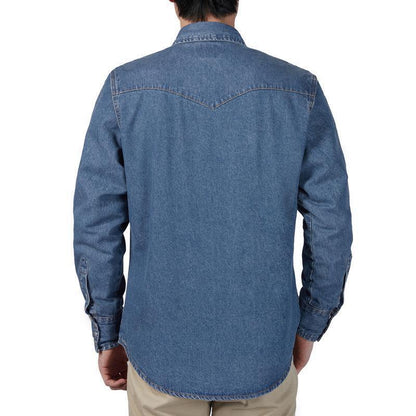 ✨Hot Sale✨Men's Long Sleeve Stone-Washed and Pre-Washed Denim Work Shirt