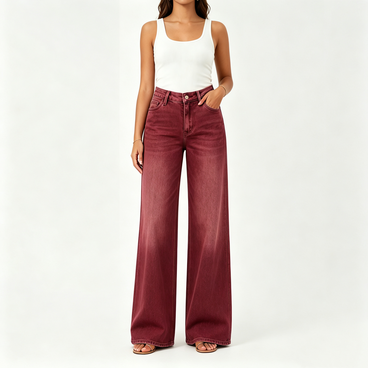 【LAST DAY SALE】Rise Baggy Stretchy Wide Leg Jeans