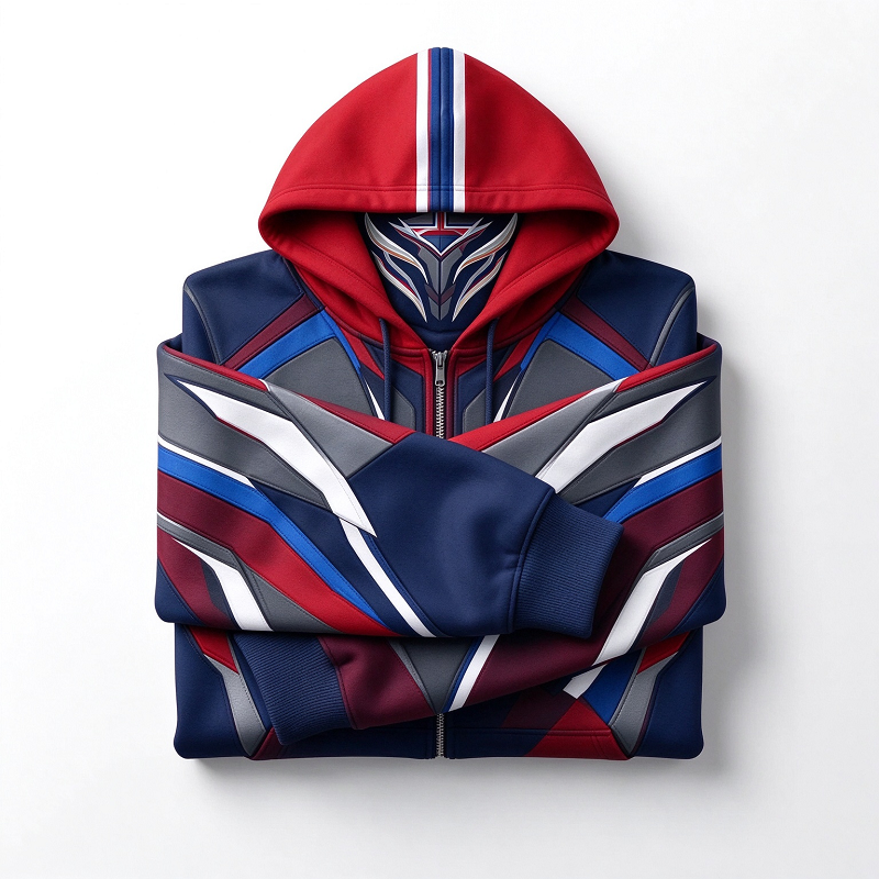 Teams Built-in Balaclava Zip Up Hoodie Football Sports Fan Full Zip Fleece Jacket Warm Winter Face Mask Sweatshirt Streetwear