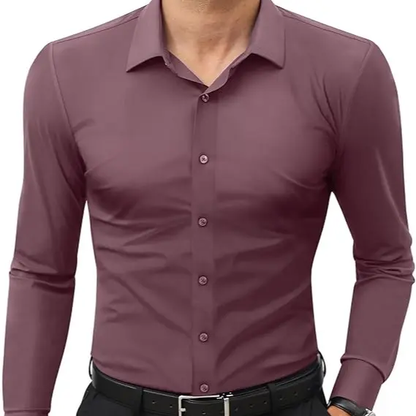 16-Way Stretch Slim Fit Long Sleeve Button Down Business Casual Shirts Wrinkle Free Traveler Shirts