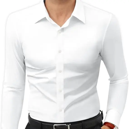 16-Way Stretch Slim Fit Long Sleeve Button Down Business Casual Shirts Wrinkle Free Traveler Shirts