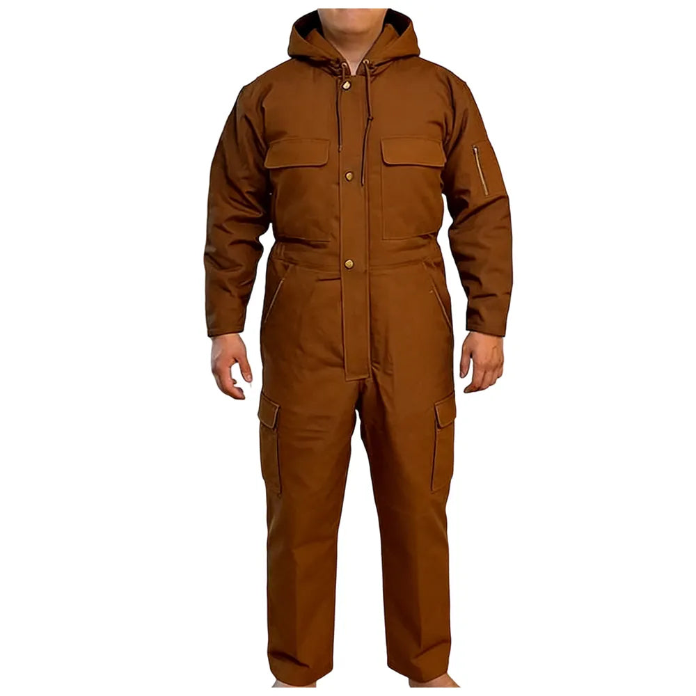 Brown men's insulated coverall