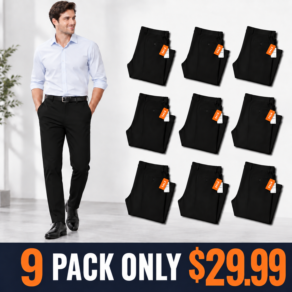 👍🔥Limited-Time Promotion-Stretch Dress Pants No Iron Golf Pants