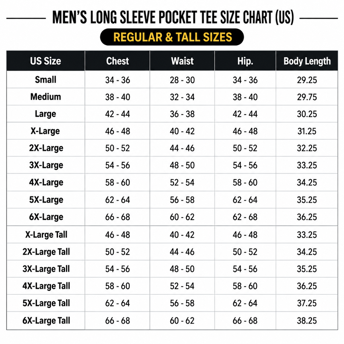 🔥Men's Heavyweight Long-Sleeve Pocket T-Shirt – Relaxed Fit Everyday Casual Tee | Big & Tall Available