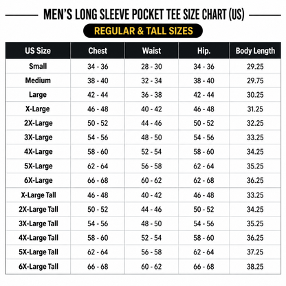 🔥Men's Heavyweight Long-Sleeve Pocket T-Shirt – Relaxed Fit Everyday Casual Tee | Big & Tall Available