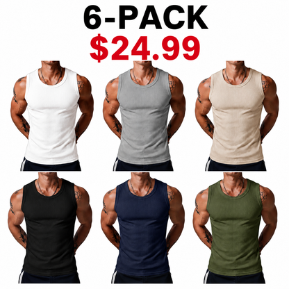 Men's Wide Strap Ribbed Tank Top