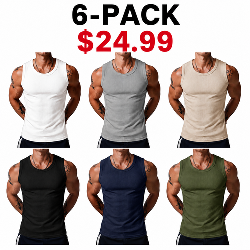 Men's Wide Strap Ribbed Tank Top