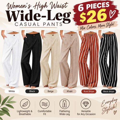 Women's High Waist Wide-Leg Casual Pants