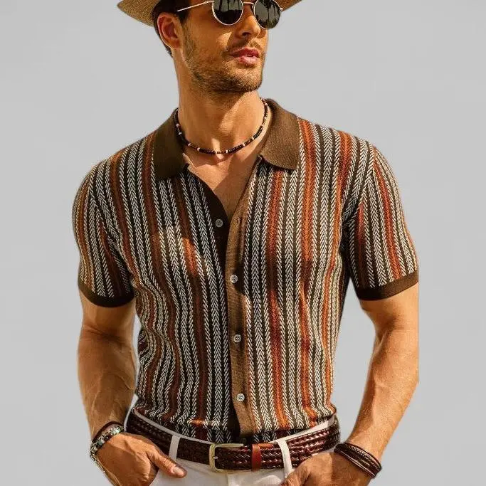 Men's Retro Button-Up Shirt