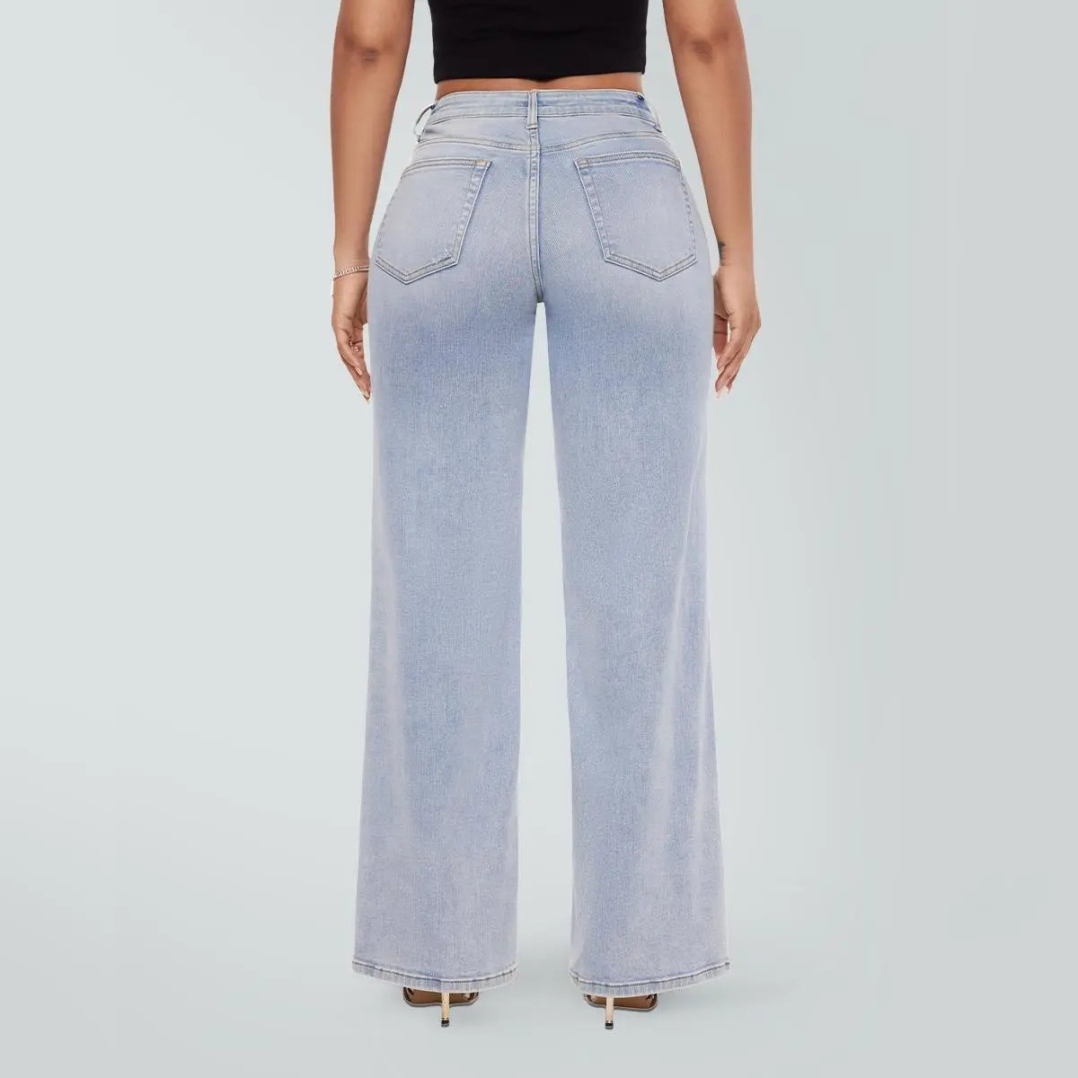 【LAST DAY SALE】Rise Baggy Stretchy Wide Leg Jeans