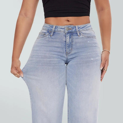 【LAST DAY SALE】Rise Baggy Stretchy Wide Leg Jeans