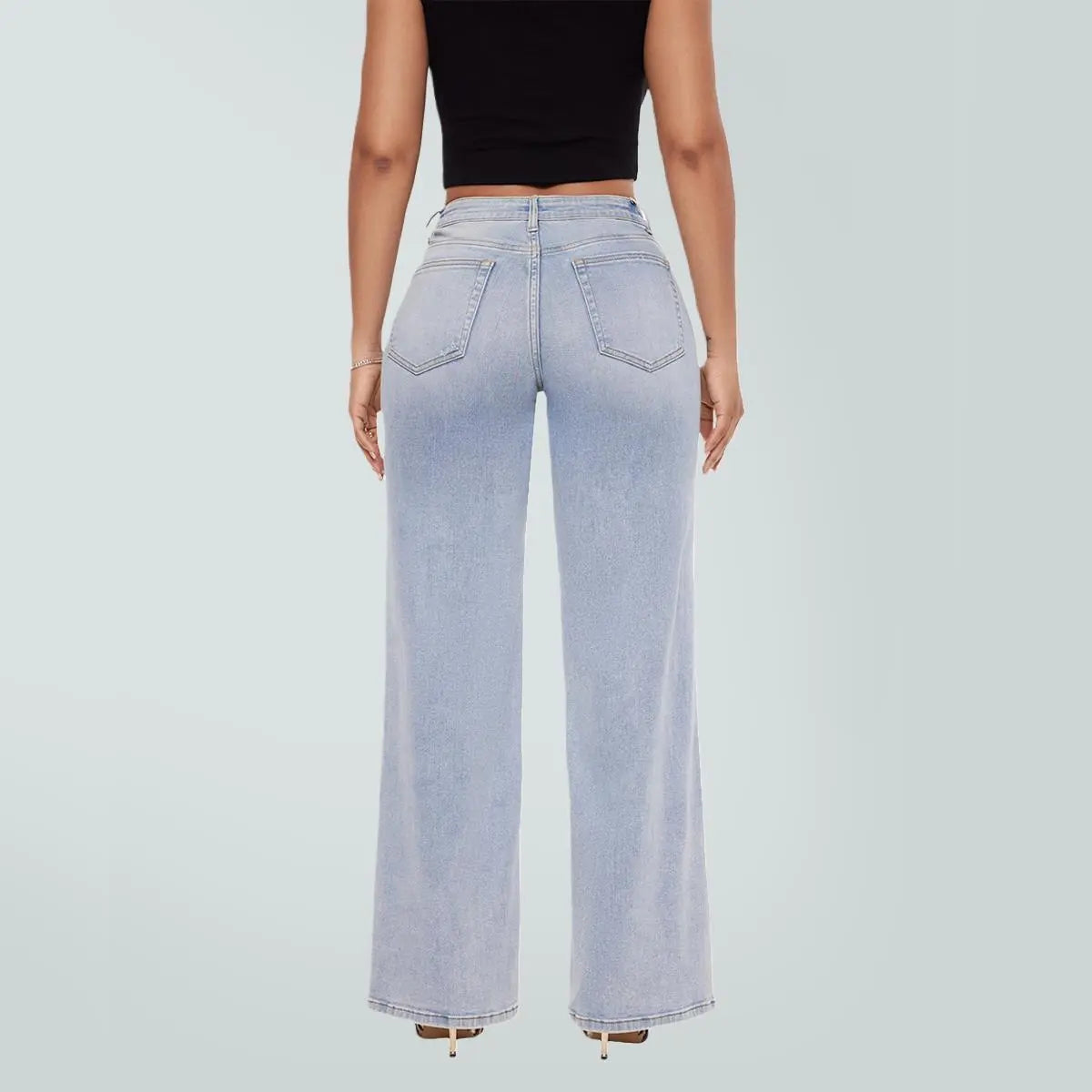 【LAST DAY SALE】Rise Baggy Stretchy Wide Leg Jeans