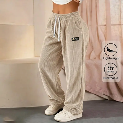 LAST DAY SALEWomen's Solid Straight Leg Corduroy Bottoms-100% Cotton
