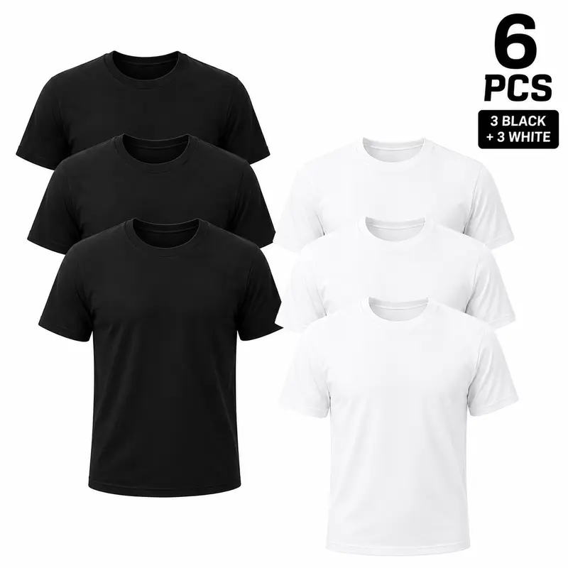 ❤️DEALS FOR YOU❤️12-Pack $24.99 The more you buy,the lower the price. Stock up Men's Black Crew Neck T-Shirt,Short Sleeve
