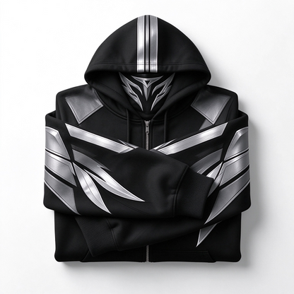 Teams Built-in Balaclava Zip Up Hoodie Football Sports Fan Full Zip Fleece Jacket Warm Winter Face Mask Sweatshirt Streetwear