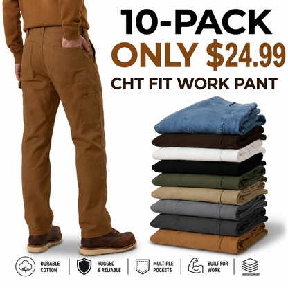 Ends at Midnight ! CHT Men's Flex Relaxed Straight Work Pants Rigby Pant