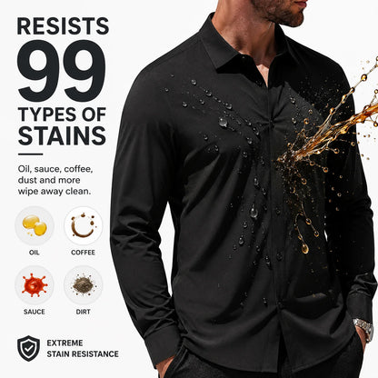 Men's Stain Sheild Business Casual Dress Shirts - Slim Fit