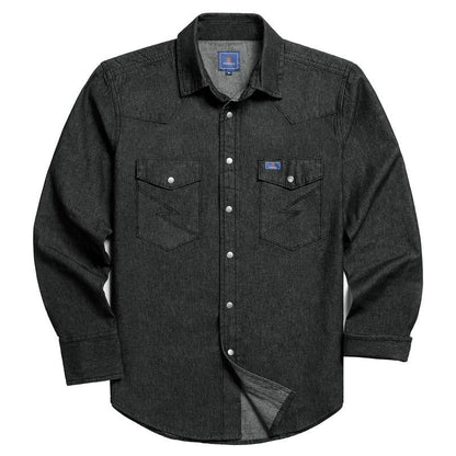 ✨Hot Sale✨Men's Long Sleeve Stone-Washed and Pre-Washed Denim Work Shirt