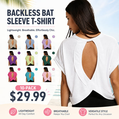 Women's Essnce Cut Out Back Batwing Sleeve Tee