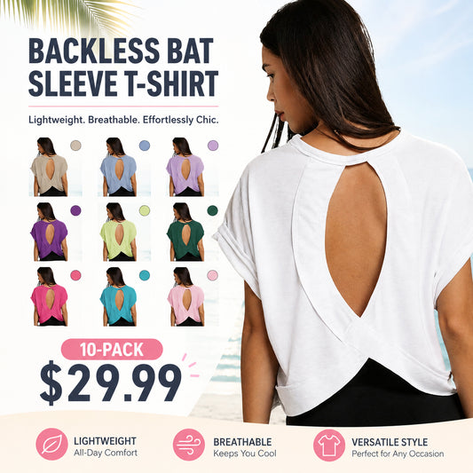 Women's Essnce Cut Out Back Batwing Sleeve Tee
