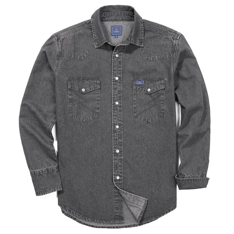 ✨Hot Sale✨Men's Long Sleeve Stone-Washed and Pre-Washed Denim Work Shirt