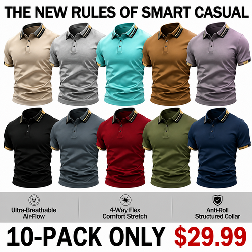 Men’s  Polo Shirt – Breathable Casual Stretch Fit Top
