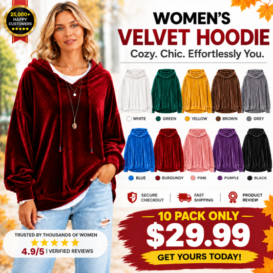 🔥Limited-Time Promotion Women's Loose Velvet Drawstring Hoodie