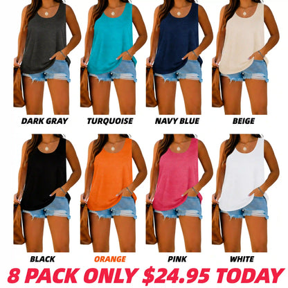 🔥SUMMER MEGA SALE🔥Tank Tops for Women Summer Sleeveless Scoop Neck T-Shirts