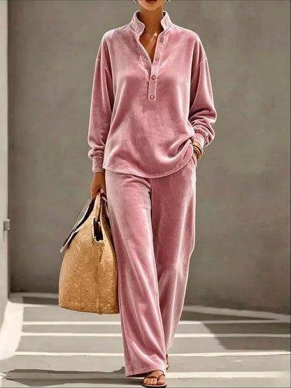 New Arrivals🔥Loose And Cozy Velvet Two-piece Set (top And Pants)